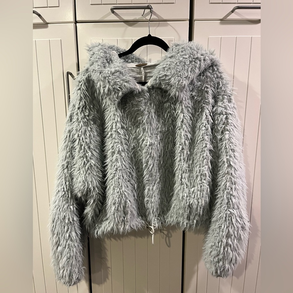 Free People for Urban Outfitters Mint Furry Jacket